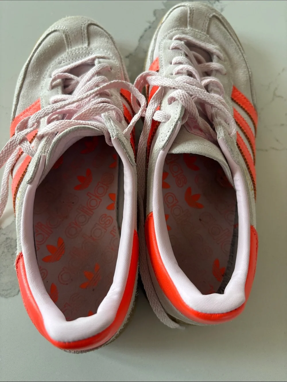 Pink and Coral Women's Adidas Spezial  Sneakers